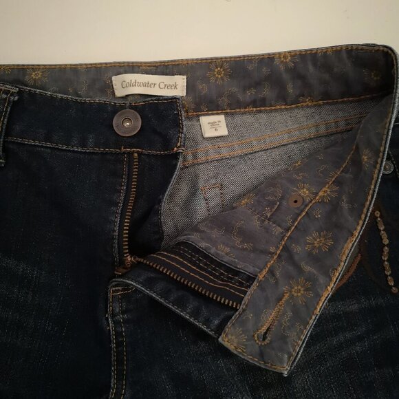 Coldwater Creek Ladies Size 6 Dark Wash with Embellishments Blue Jeans - Picture 9 of 15